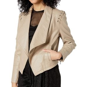 Faux leather blazer jacket